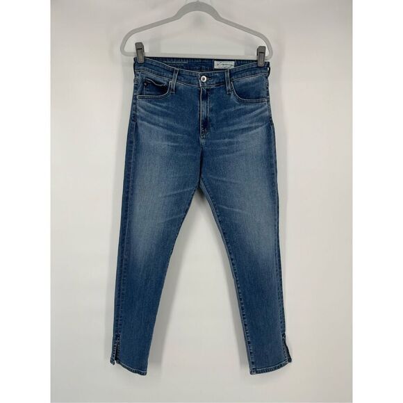 AG Anthropologie Stevie High-Rise Skinny Split Ankle Jean Size 30 Slim Straight - Picture 1 of 9